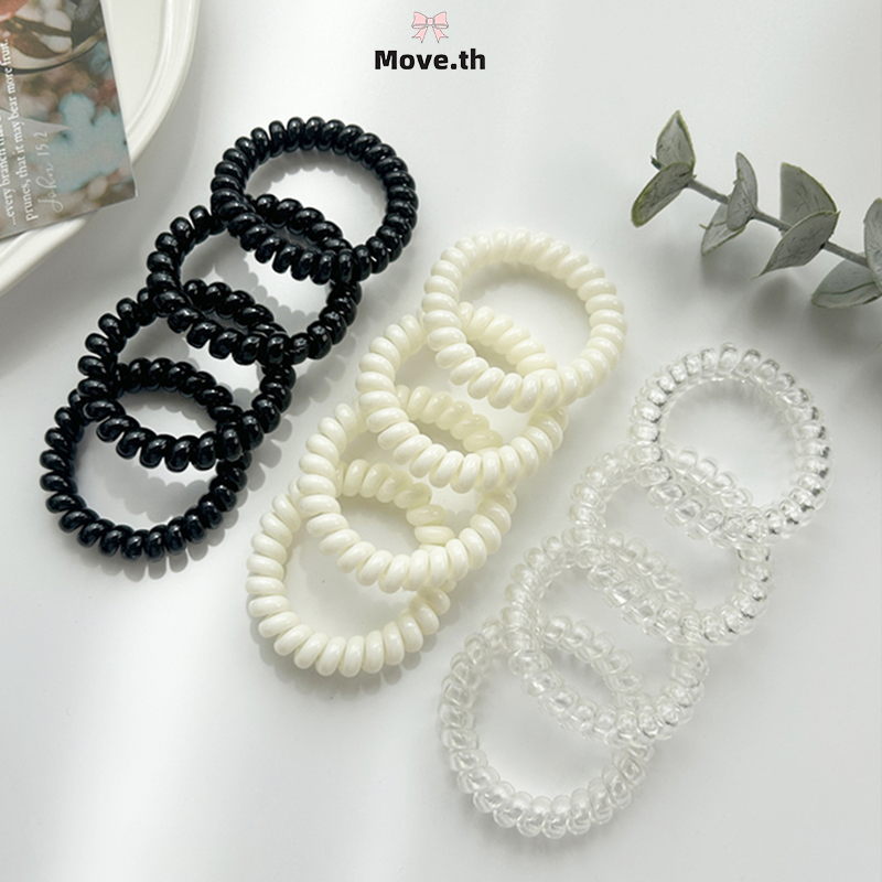 ในไทย-พร้อมส่ง✨ยางรัดผม ห่วงสปริงเก็บผม เรียบง่าย INSสไตล์เกาหลี นักเรียนสำหรับผู้หญิง ความยืดหยุ่นสูง-Move