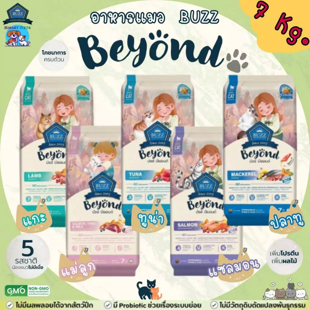 Buzz Beyond Cat 🐈 อาหารแมวบัซซ์ Premium Cat Food Gluten Free 7 กิโลกรัม