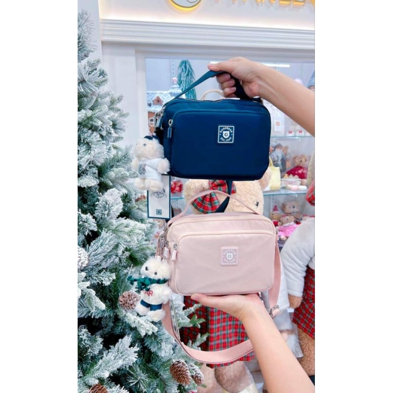 กระเป๋าสะพายข้างทรงกล่อง 2 ซิป GUOO BEAR 🐻