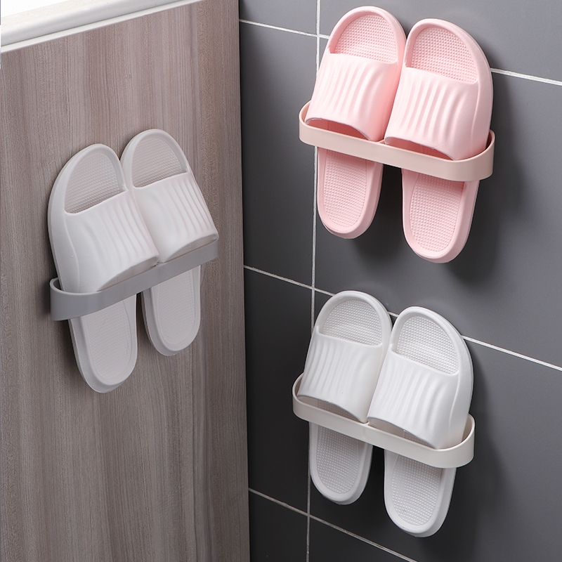 ชั้นวางรองเท้า แบบติดผนัง กันน้ํา ประหยัดพื้นที่ สไตล์ญี่ปุ่น เรียบง่าย สําหรับห้องน้ํา ห้องนั่งเล่น