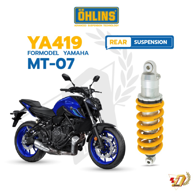 (312mm)โช๊คหลัง OHLINS YA419 สำหรับ YAMAHA MT07/XSR700/TRACER700 ของแท้ รับประกัน2ปีเต็ม โดยตัวแทนจำ