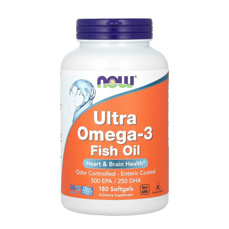 Now Foods น้ำมันปลา Ultra omega 3 180 เม็ด หมดอายุ  2028