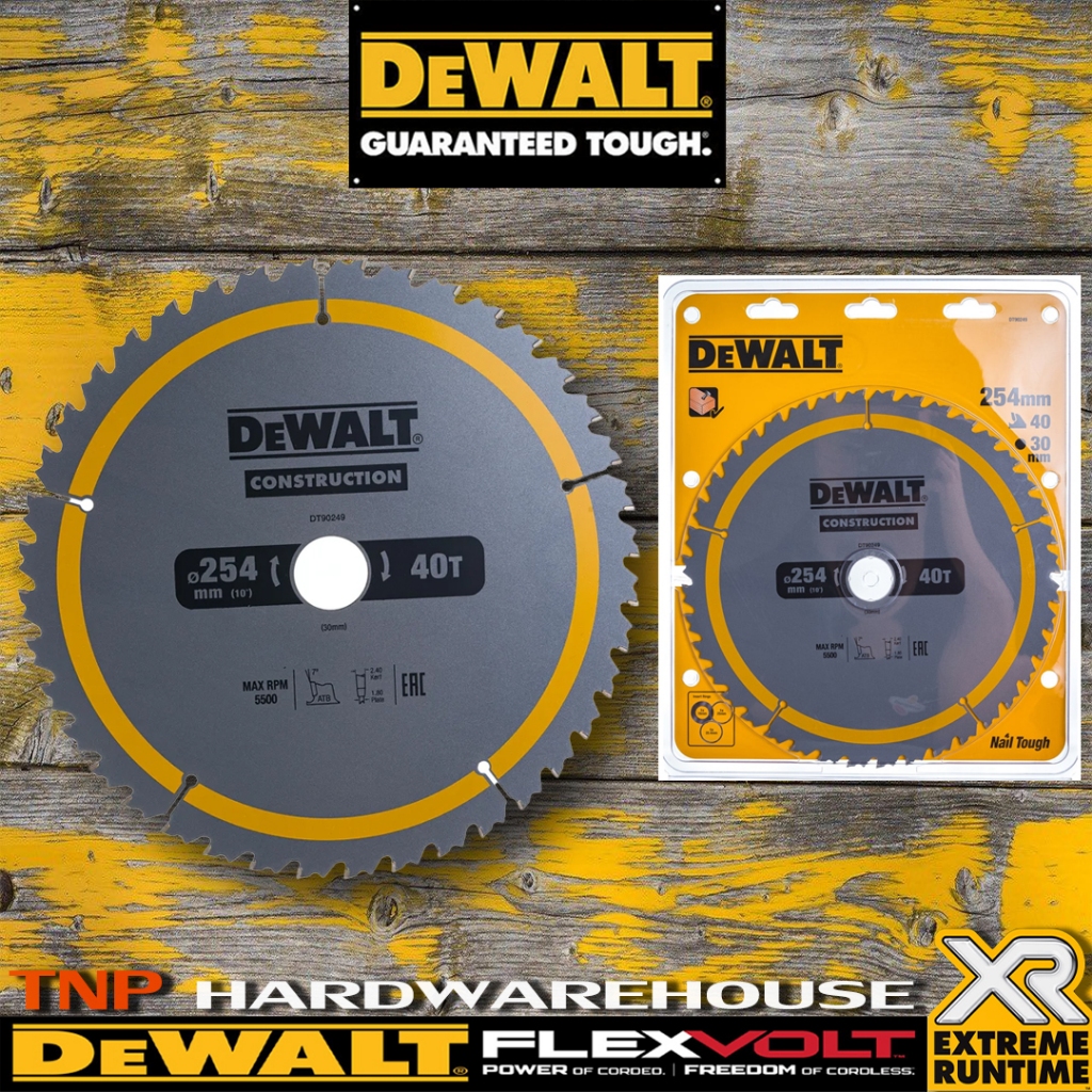 DEWALT ใบเลื่อยวงเดือนตัดไม้ ขนาด 254 มม. 40 ฟัน รุ่น DT90249-QZ