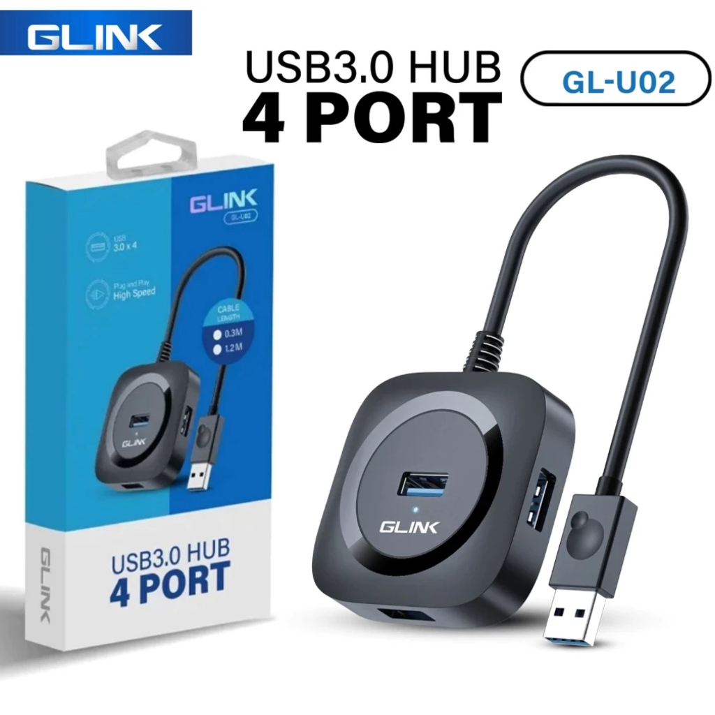 Glink GL-U02 USB 3.0 HUB 4 PORT รุ่น สายยาว 1.2 เมตร รับประกัน1ปี