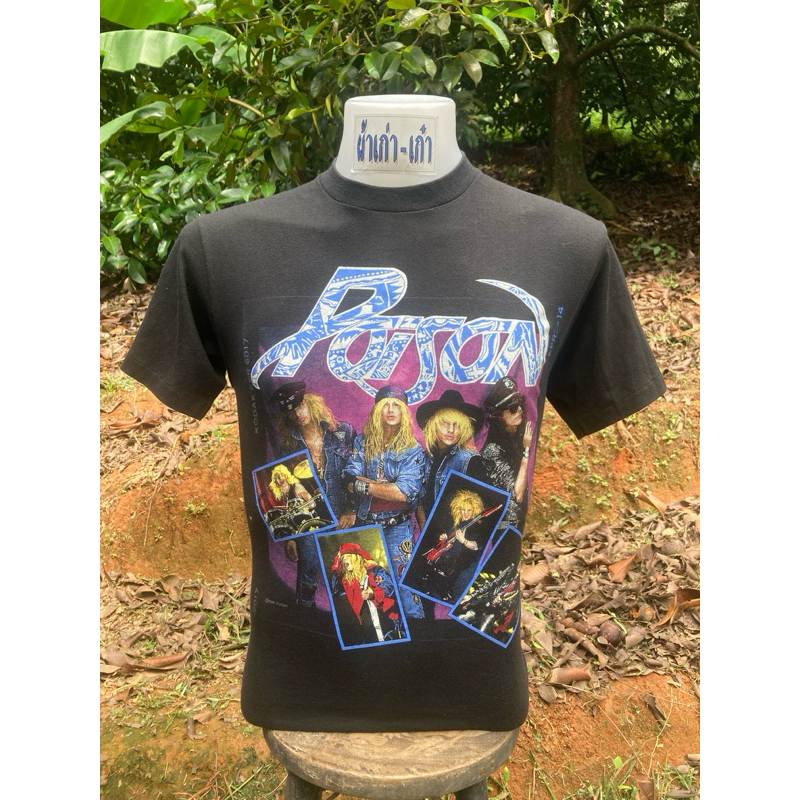เสื้อวง เสื้ิอวินเทจ เสื้อสะสม เสื้อ Poison ผ้า 50/50 ตะเข็บเดี่ยวบนล่างไม่ข้าง มือสองของแท้ Made in