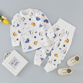 ชุดนอนเด็ก ชุดนอนเด็กแขนยาวขายาวกันหนาว เอวสูงปิดพุง ขาแขนจั…