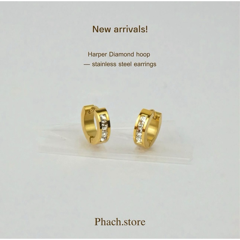 Harper Diamond hoop earrings