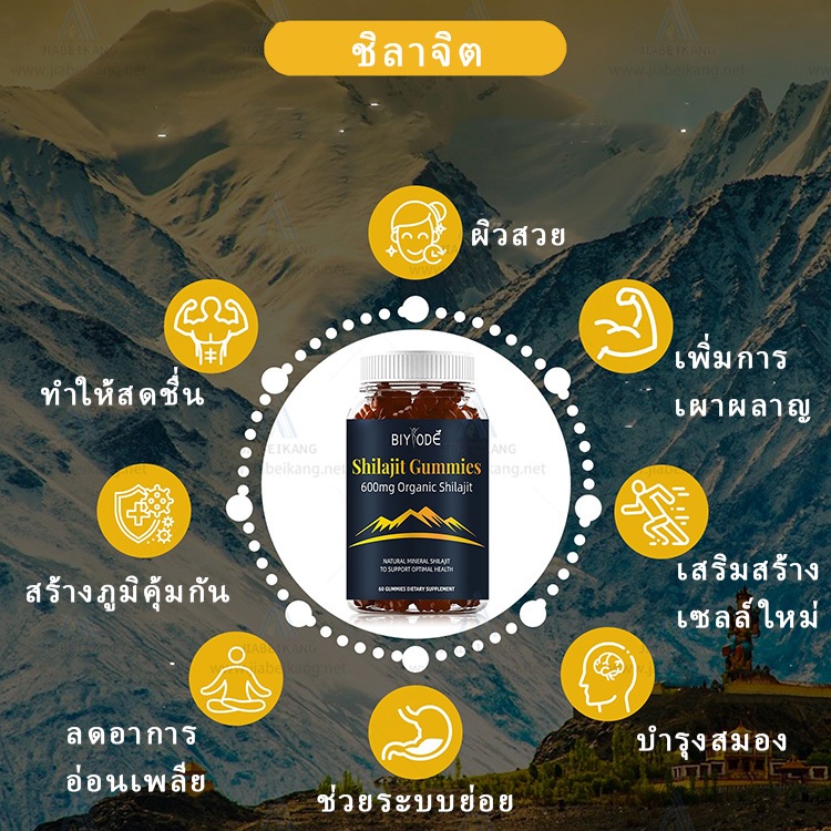 นำเข้าจาก USA! Biyode Shilajit Gummies ชิลาจิตกัมมี่ ได้ชิลาจิต 600mg