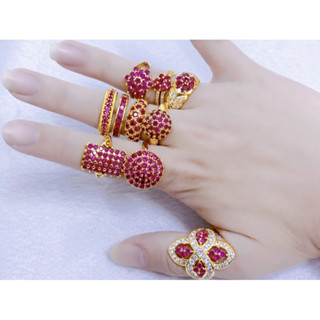 แหวนทองฝังทับทิม แหวนพลอย แหวนเสริมบารมี ความสำเร็จ ใส่ออกงา…