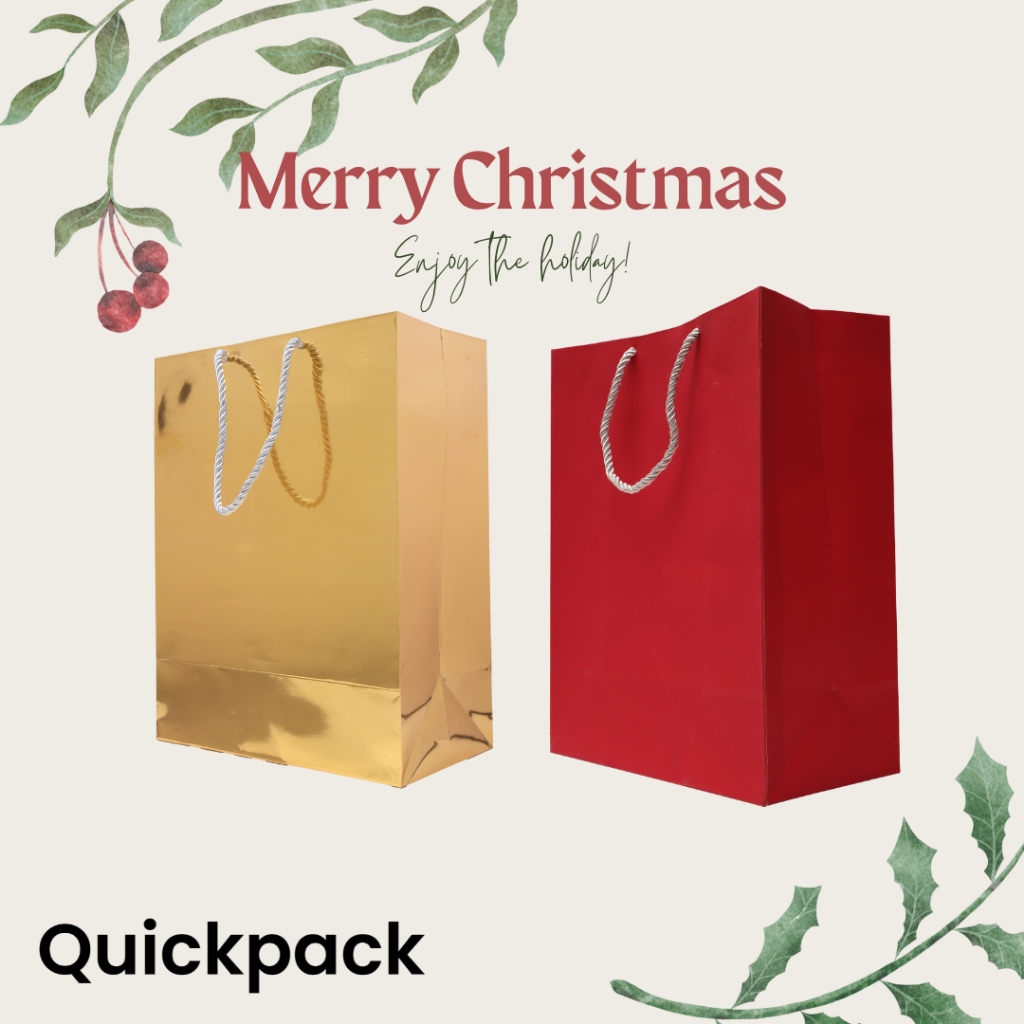 Quickpack - ถุงกระดาษพรีเมี่ยม สี Metallic สำหรับ ใส่ของขวัญ ขนม ของที่ระลึก