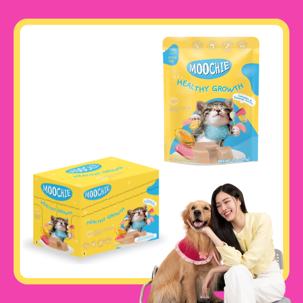 [12ซอง] Moochie อาหารเปียกลูกแมว สูตร Healthy Growth ช่วยเสริมสร้างการเจริญเติบโต 70g.