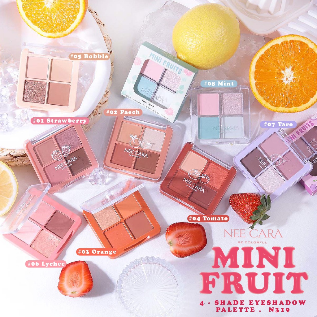 Nee Cara Mini Fruits Eyeshadow Palette #N319 นีคาร่า มินิ อายแชโดว์ พาเลท 4 สี