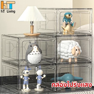 กล่องใส่รองเท้าพลาสติกแข็ง วัสดุแบบอะคริลิคใส tower shoe box ออกแบบฝาหน้าแม่เหล็ก เก็บวางรองเท้า