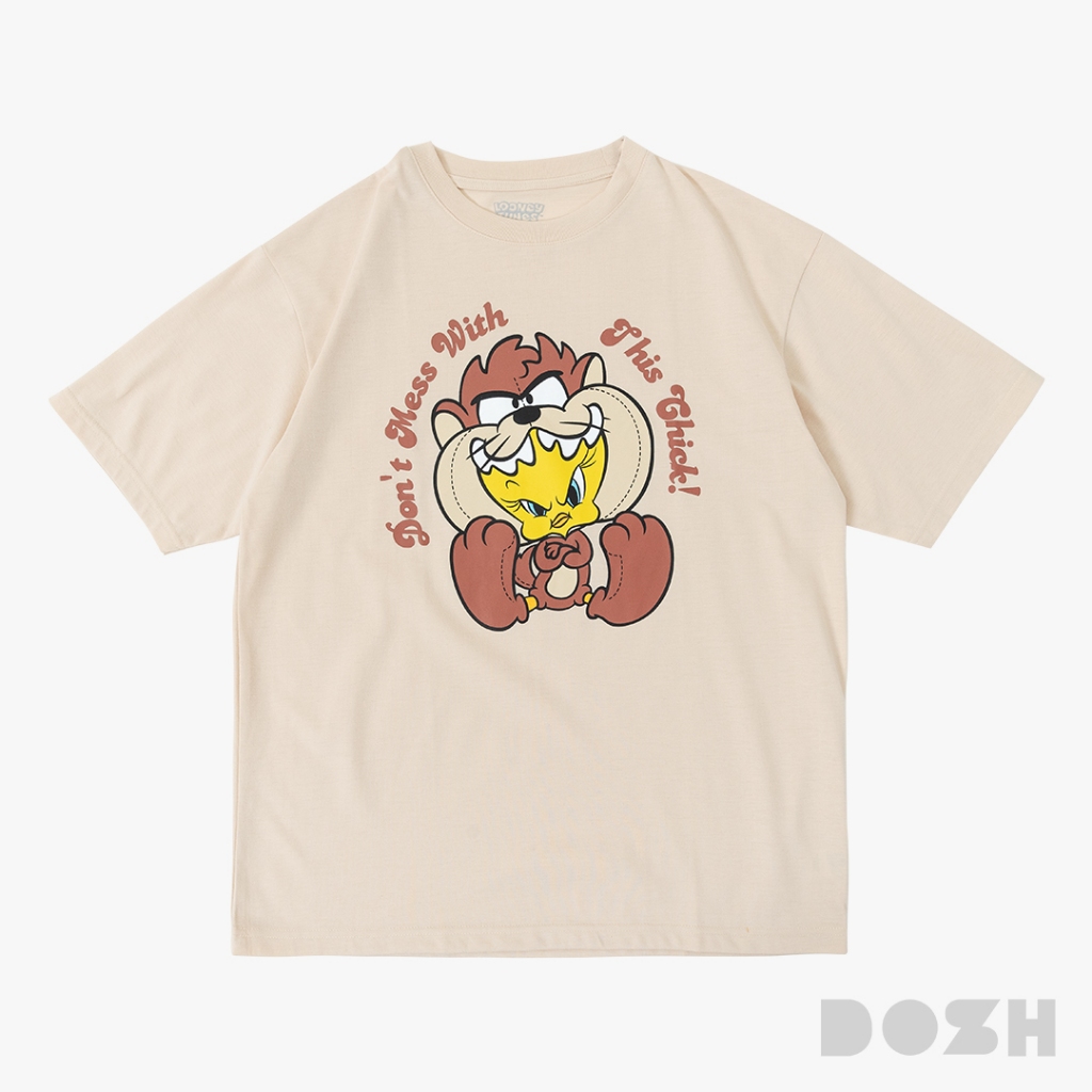 DOSH-UT MEN'S OVERSIZED T-SHIRTS LOONEY TUNES เสื้อยืดโอเวอร์ไซส์ FLLTMT5007-CR