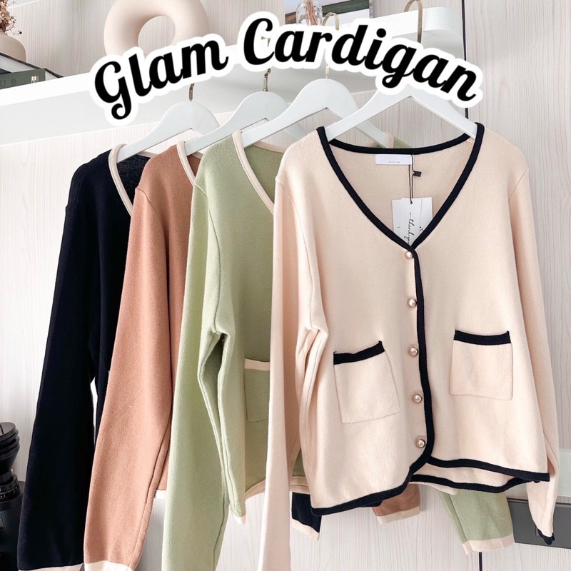 GLAM CARDIGAN เสื้อคาร์ดิแกน ไหมพรมทอละเอียด ใส่สบายไม่ระคายผิว ผ้านุ่มนิ่มมาก กระดุมทองสวยแพง
