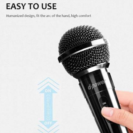 d-power MIC-K52B ไมค์โครโฟน เเบบมีสาย / Microphone 6.35 mm. สายยาว 3 เมตร