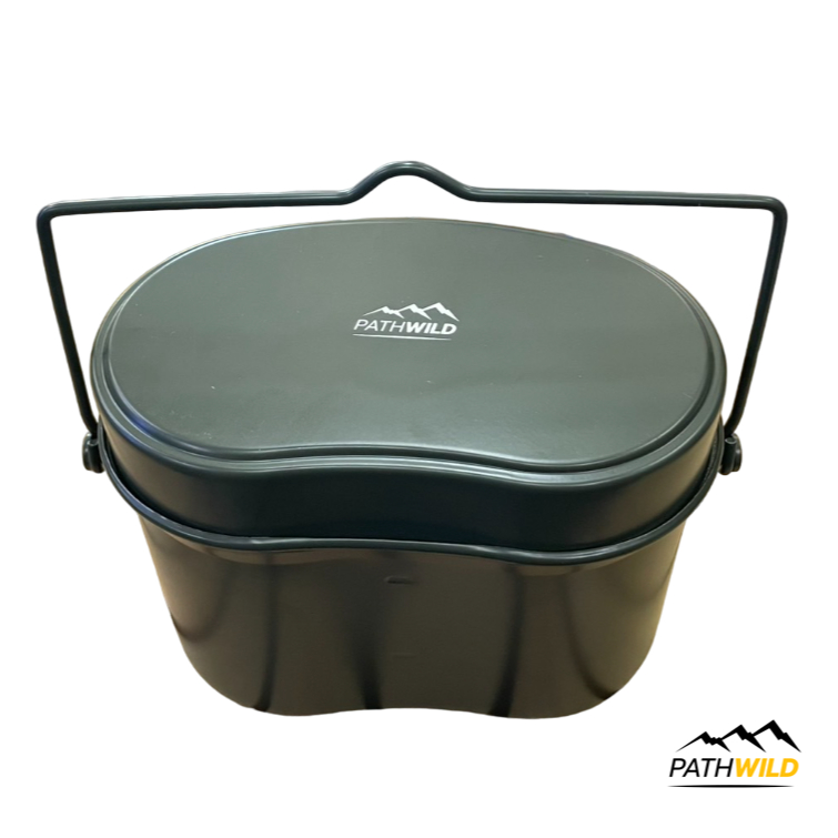 PATHWILD Aluminium US Military Outdoor Camping Cooking Pot หม้อสนาม วัสดุอะลูมิเนียม ทรงมาตรฐาน (อเมริกัน)