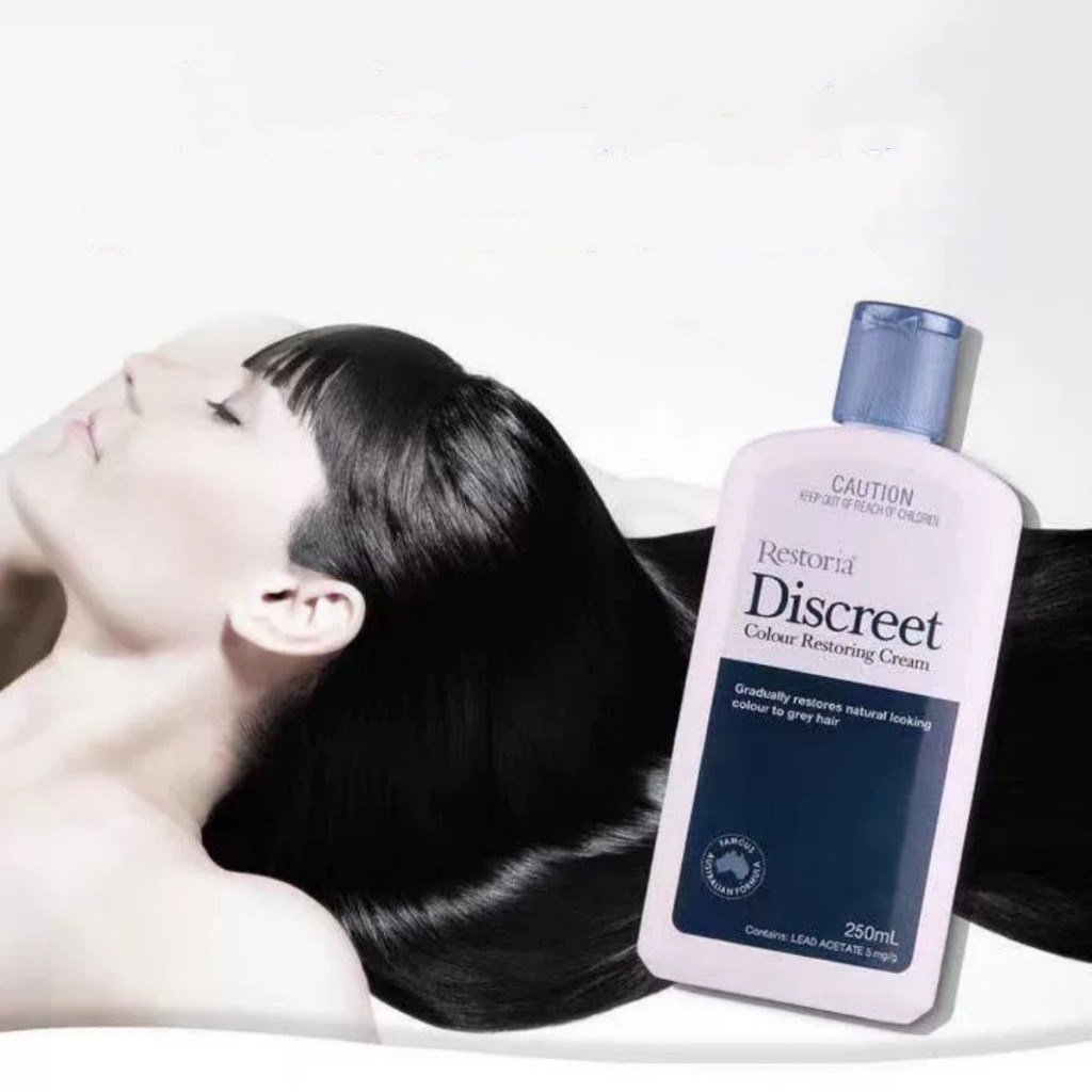 Restoria Discreet 250g เรสโตเรีย ดีสครีท ครีมแต่งผมดำ เปลี่ยนสีผมขาว คืนสู่สีผมที่แลดูเป็นธรรมชาติ