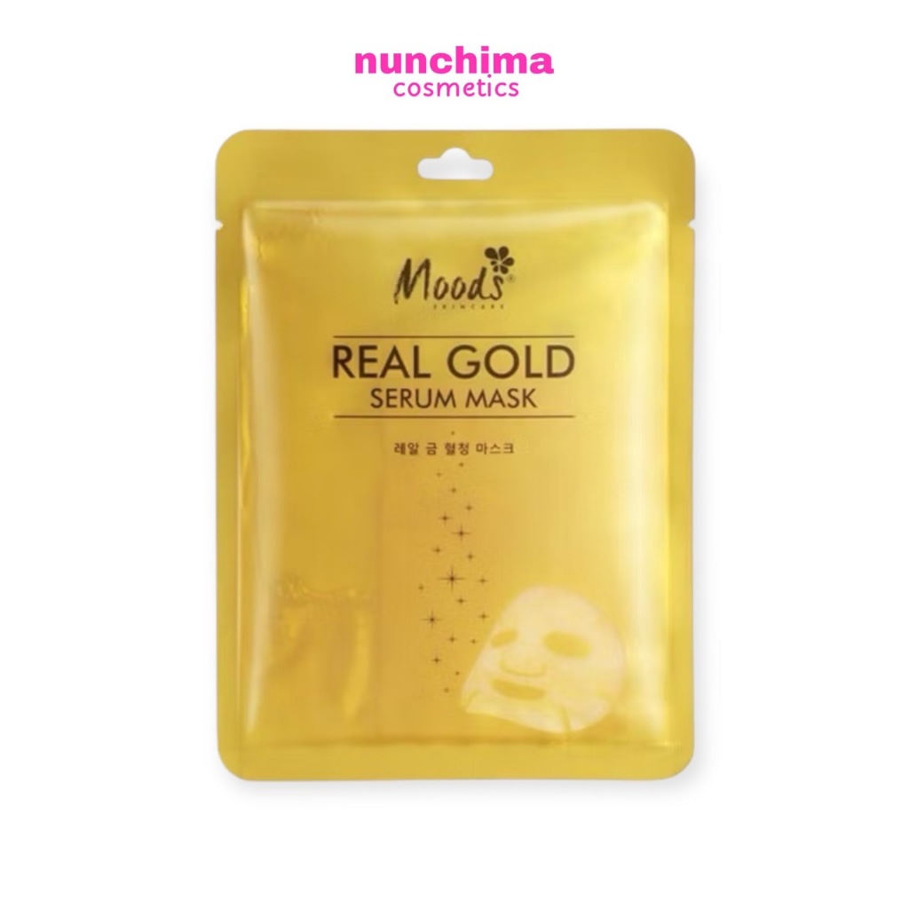 (1 กล่อง 10 ชิ้น) MOODS Real Gold Serum Mask มูดส์ เรียล โกลด์ เซรั่ม มาส์ก