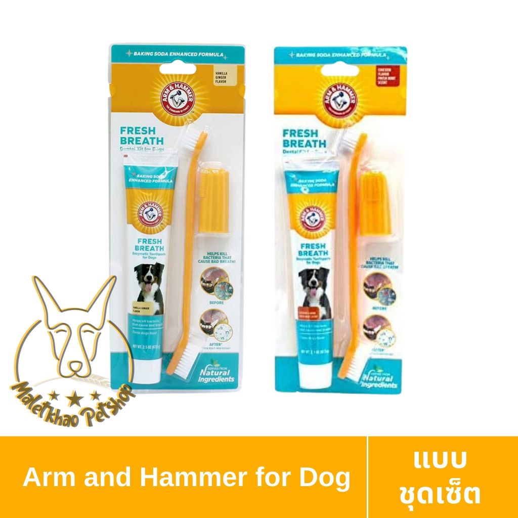[MALETKHAO]Arm and Hammer(อาร์มแอนด์แฮมเมอร์) ขนาด 67.5 g ยาสีฟันสุนัขกินได้แบบเช็ต 2 สูตร