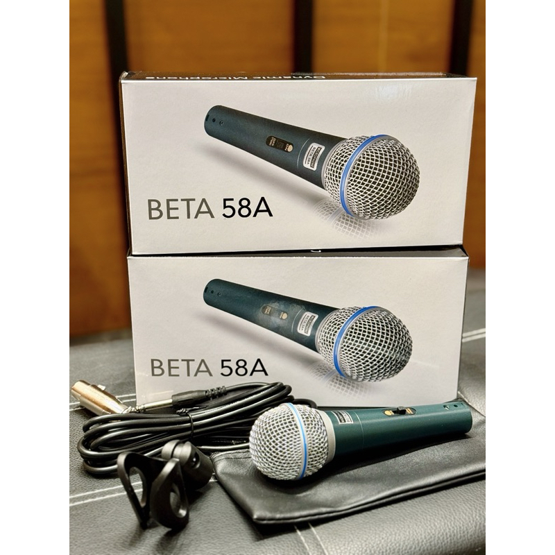 ไมโครโฟน BETA-58A พร้อมสาย สำหรับร้องเพลง ร้องคาราโอเกะ ออกงานบนเวที เสียงคม ชัดเจน Microphone