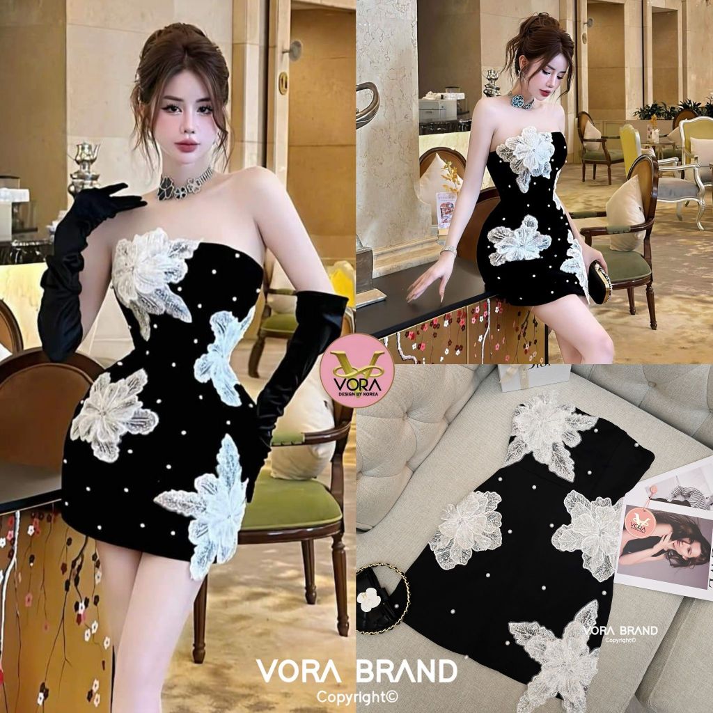 VORA Dress เกาะอก แต่งขอบซิลิโคนกันลื่น(*สอบถามสต๊อกก่อนกดสั่งน๊า)