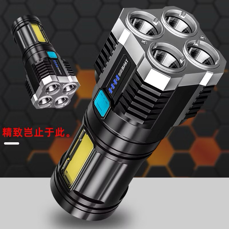 ไฟฉายแรงสูงสว่างเวอร์ ไม่ต้องใช้ ชาร์จUSB ซูมเข้าออกปรับความสว่าง3step