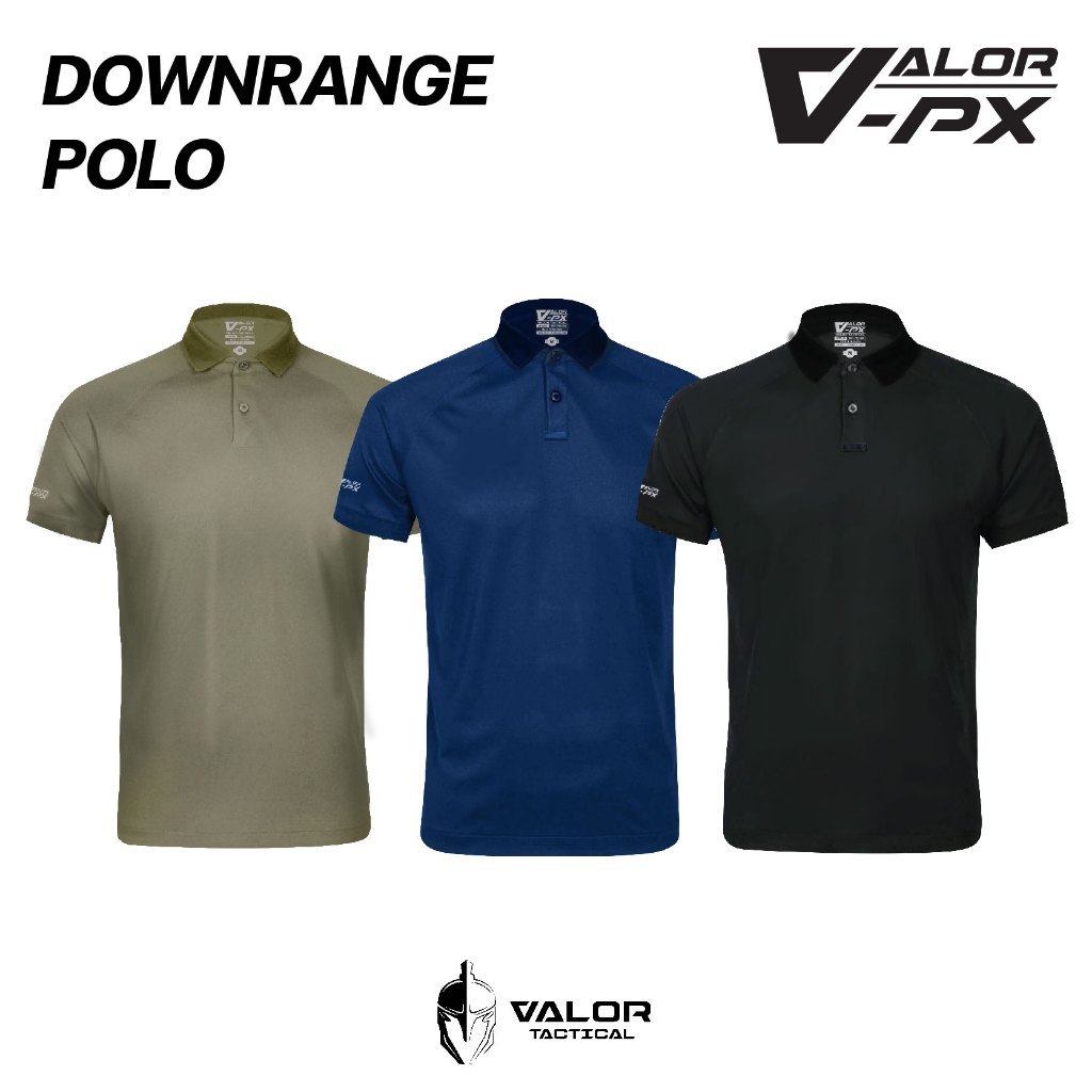 Valor PX - Downrange Polo Shirt-NO SCREEN เสื้อโปโล คอปก แขนสั้น polyester 100%