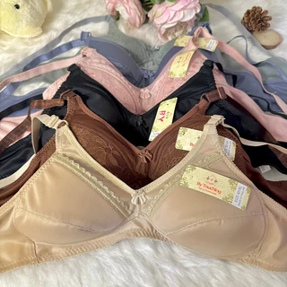 (12ตัว)เสื้อชั้นในแม่บ้านคละสี คัพB 2ตะขอ ไร้โครง ไร้ฟองน้ำ คละลายผ้าลูกไม้ สไตล์สุ่ม[34-42]