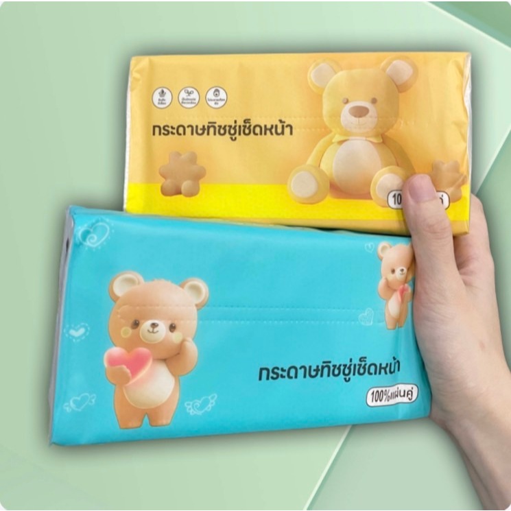 ✨แพ็คละ 5 ห่อ✨ กระดาษทิชชู่ไร้ฝุ่น กระดาษป๊อปอัพ ไม่เป็นขุย ห่อ แผ่นคู่ หนา 2 ชั้น รุ่น : T18-1 - รูปที่ 4