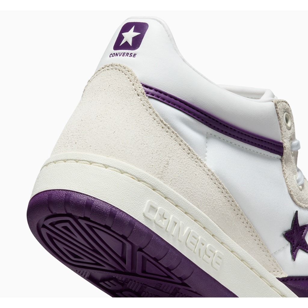 CONVERSE รองเท้า FASTBREAK PRO SUEDE/NYLON MID WHITE/PURPLE ผู้ชาย A08854CM_S4WTPP