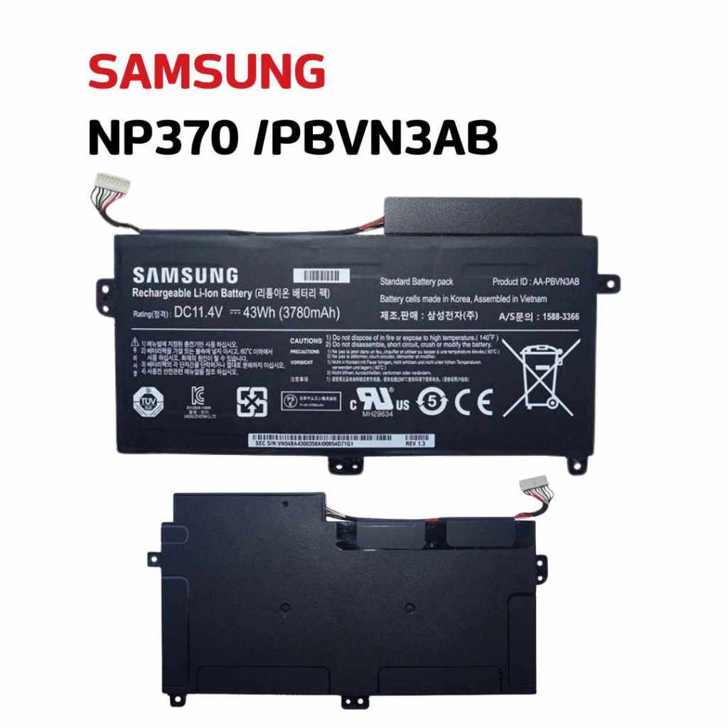 BATTTERY SAMSUNG AA-PBVN3AB ORG ใช้ได้กับรุ่น  NP370 NP450 NP470 NP510