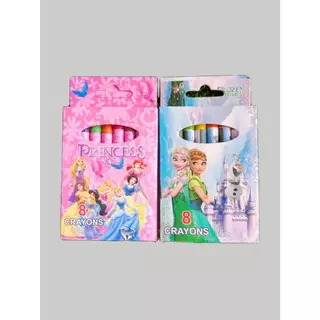 🌈✏สีเทียนลายการ์ตูน 8 สี[🎲สุ่มลาย]✔️พร้อมส่ง วาดรูประบายสีการ์ตูน เครื่องเขียน ราคาส่ง