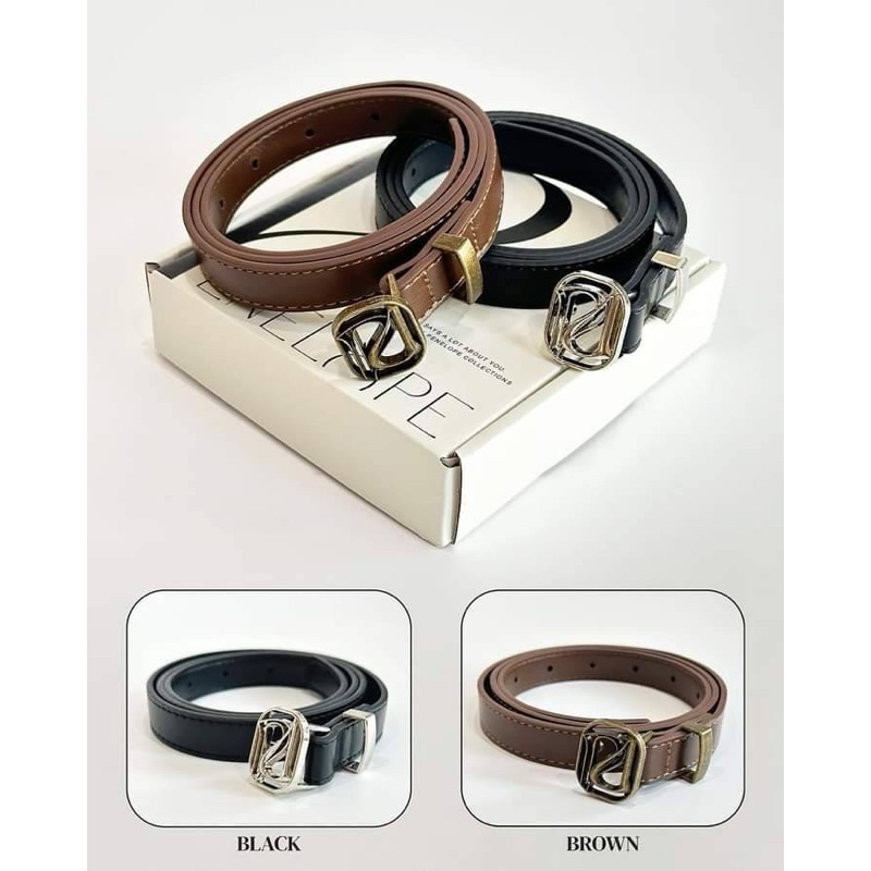 PNLP (BROWN/BLACK) BELT เข็มขัดหนังผู้หญิง