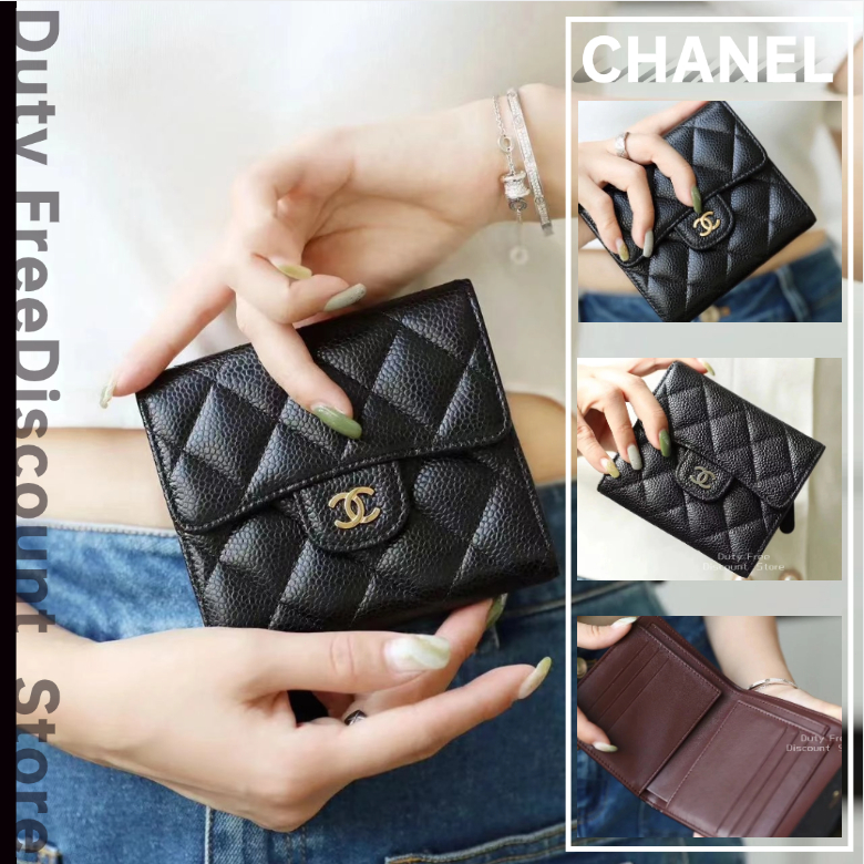 Chanel CF Series Flip Wallet/Ladies Wallet/ชาแนล/กระเป๋าสตางค์สามพับ/กระเป๋าสตางค์ผู้หญิง