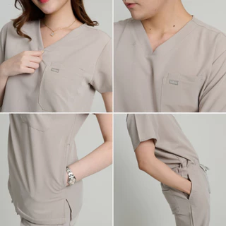 ชุดสครับ พร้อมปักชื่อ Maison Scrubs สี Sand Beige- Legacy