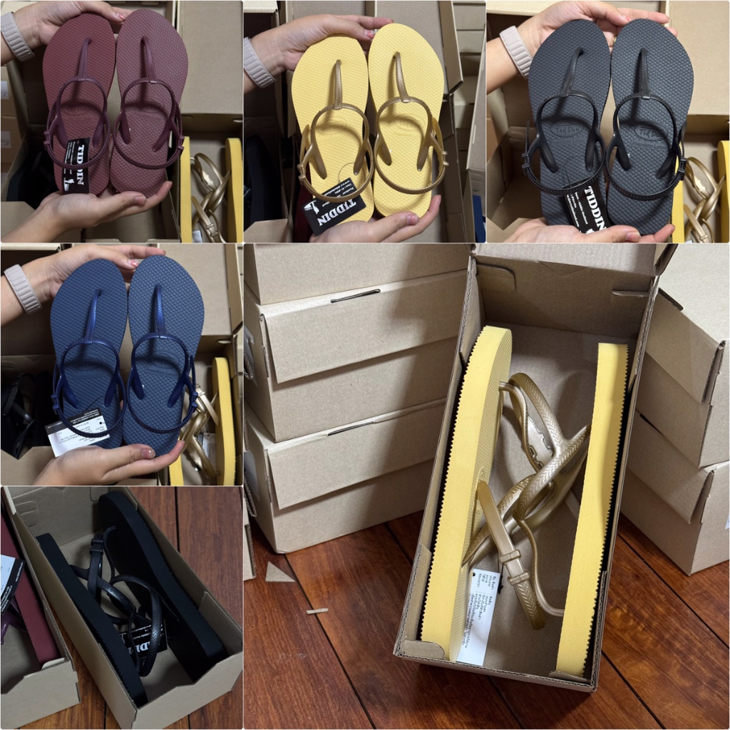 รองเท้ารัดส้นเมทัลลิค คละสี ญี่ห้อติดดิน พื้นยางพารานุ่มรองรับเท้าได้ดี สายพีวีซีนิ่มไม่บาดเท้า ผลิตในประเทศไทย