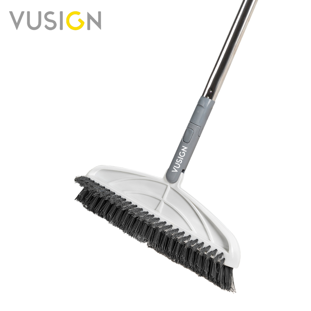 Vusign แปรงขัดพื้นพร้อมที่ปาดน้ำ แปรงขัดห้องน้ำ แปรงทำความสะอาด เข้าได้ทุกซอก มียางรีดน้ำ FloorBrush