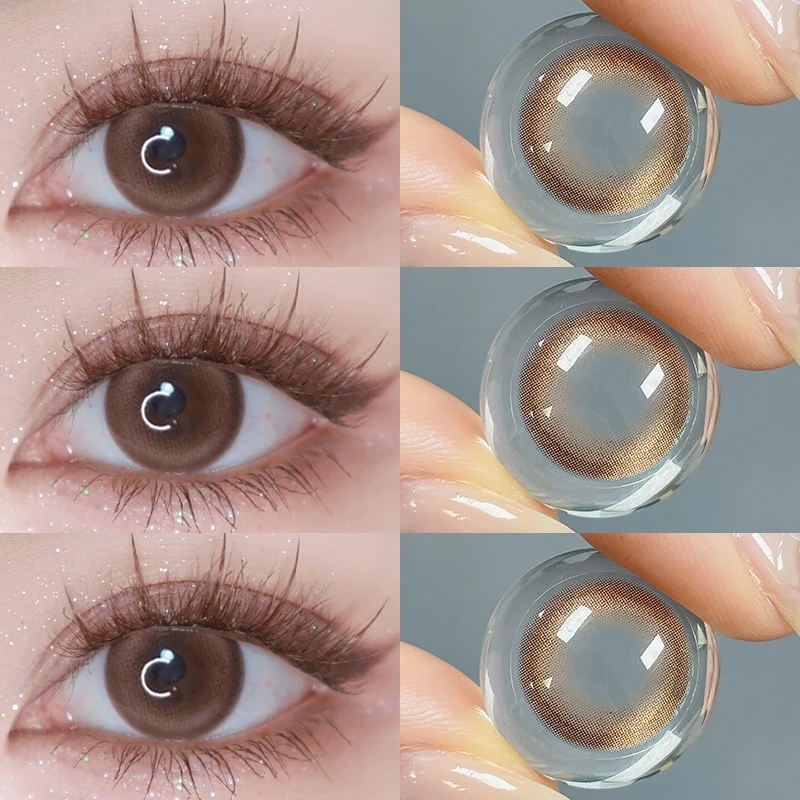 【2คู่ลด8% 3คู่ลด10%】Midroo -0.00-6.00 เซ็ตตัวตึง เลนส์ธรรมชาติสีน้ำตาล คอนแทคเลนส์ Toffee Brown 14.2 มม Monthly Replace