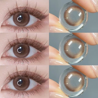 【2คู่ลด8% 3คู่ลด10%】Midroo -0.00-6.00 เซ็ตตัวตึง เลนส์ธรรมชาติสีน้ำตาล คอนแทคเลนส์ Toffee Brown 14.2 มม Monthly Replace