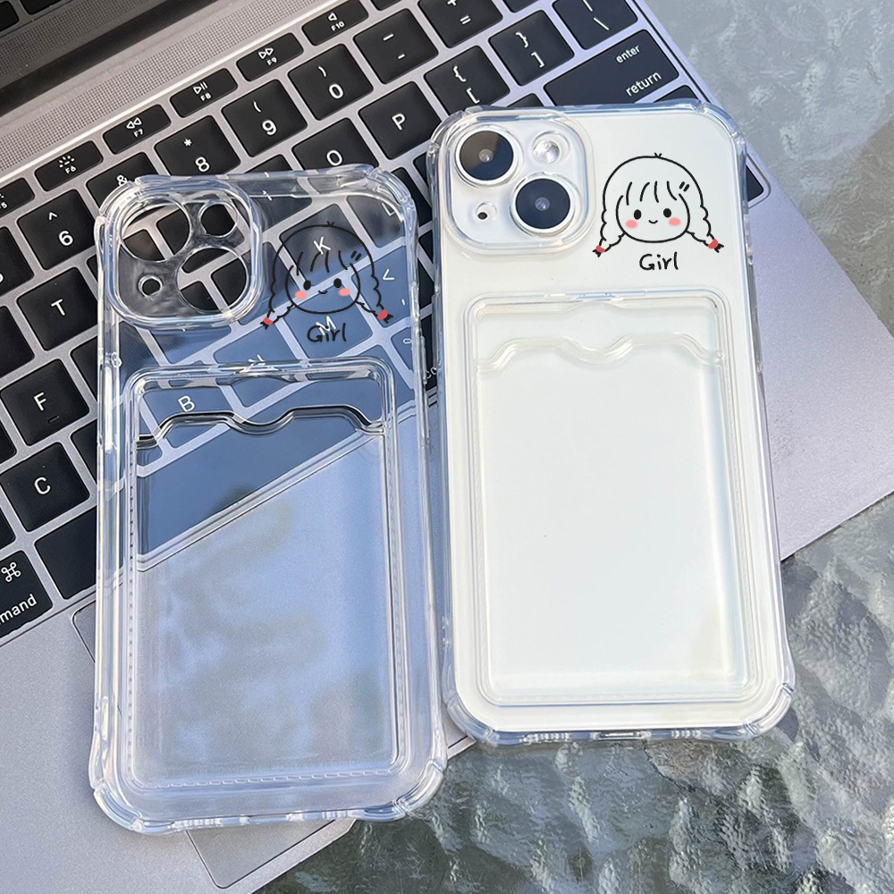 เคสโทรศัพท์ที่ใส่ช่องเสียบการ์ด for iPhone 11 13 12 14 15 Pro Max XR XS Max iPhone 16 7 8 Plus XR ปกทาสีคุณภาพสูง