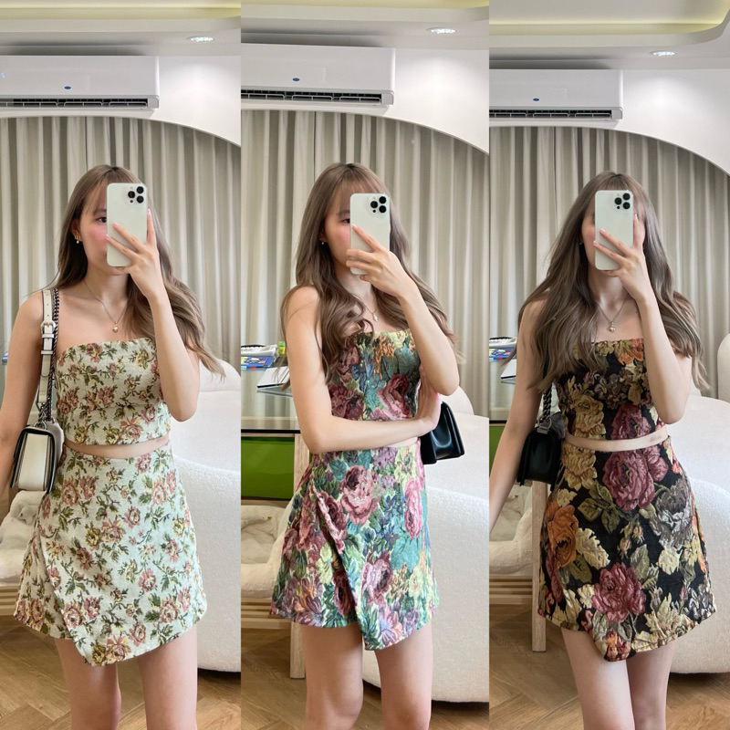 Rosy Skort Set – ชุดเซตกระเปง ลายดอก – โปรปัง