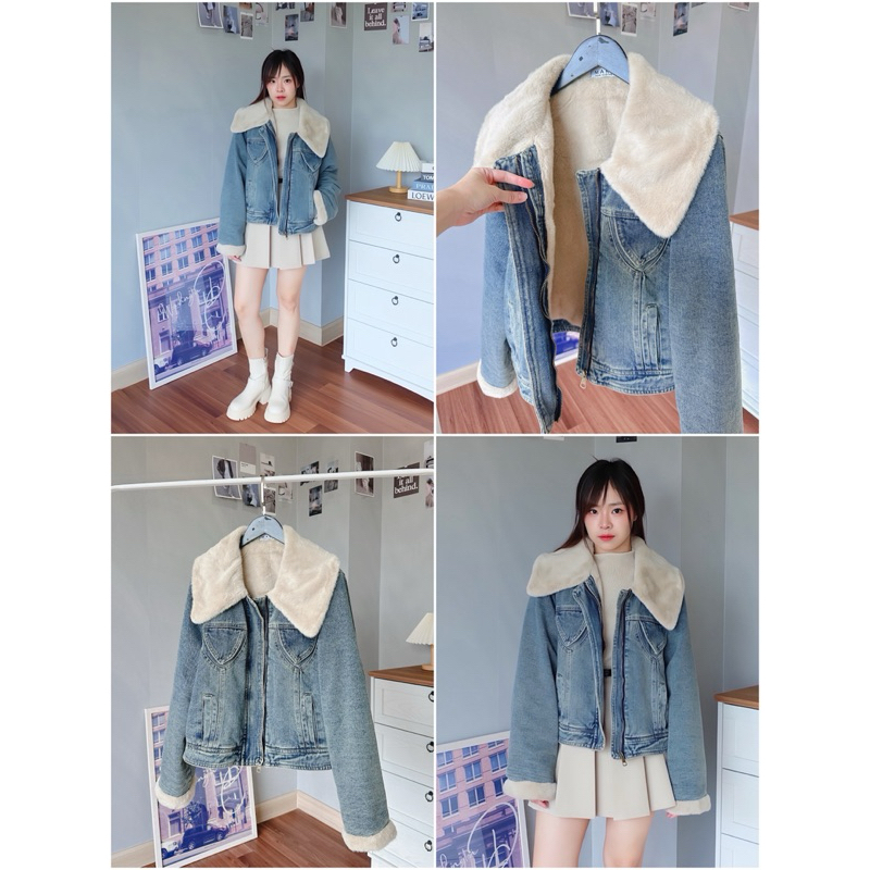 [Make your Clothes] Minus jeans fur jacket แจ็คเก็ตยีนส์ บุขนเฟอร์