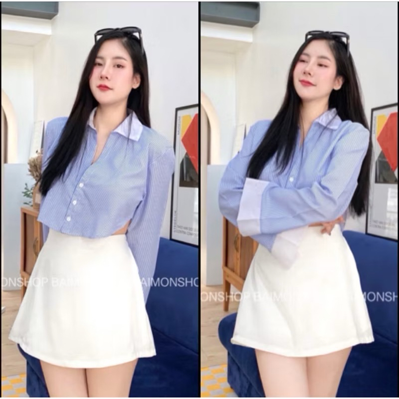 aimorn_shop เสื้อครอปแขนยาว โทนสีหวานๆ มาแล้วจ้าสาวๆไม่ควรพลาดเนื้อผ้าใส่สบาย