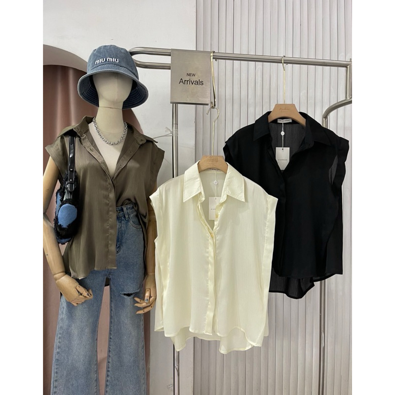 เสื้อเชิ๊ตทรงสวยผ้าพริ้ว ผ้าซาตินสุดหรูหรา ใส่สบายงานผู้ดีสุดๆ
