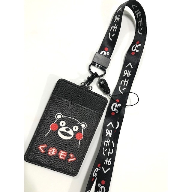 KUMAMON  BLACK สายคล้องคอ สายคล้องบัตร  ที่ใส่บัตร พร้อมสายคล้องคอ สวยงาม สำหรับ บัตร 6x8 BY MNN
