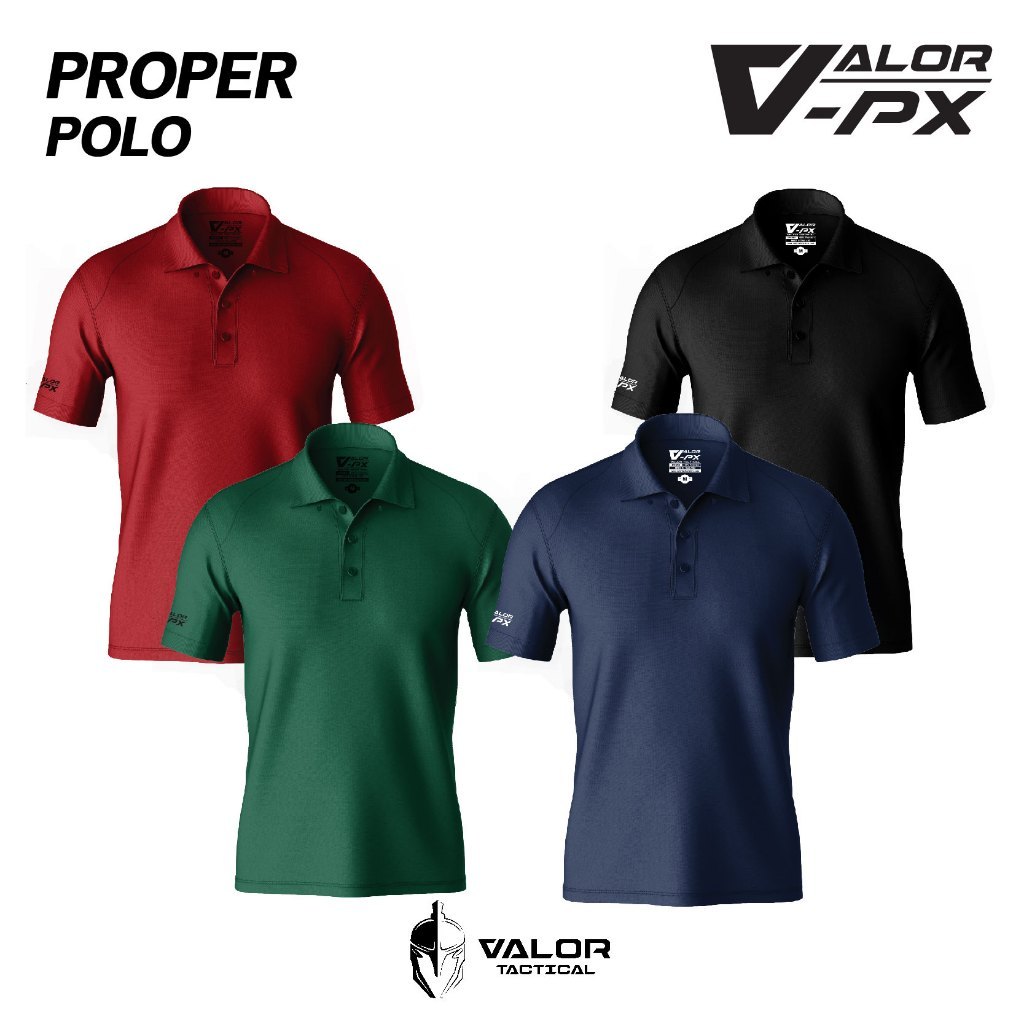Valor PX - Proper Polo Shirt เสื้อโปโล คอปก สไตล์tactical มี 4 สี ทรง slim fit ผ้า Polyester 100%