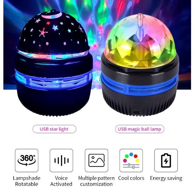 โคมไฟLED แบบหมุนได้ โคมไฟกลางคืน โคมไฟโรแมนติก ไฟหัวเตียง ลายดวงดาว ไฟกลางคืน PAE-Q6Q/PAE-Q6E