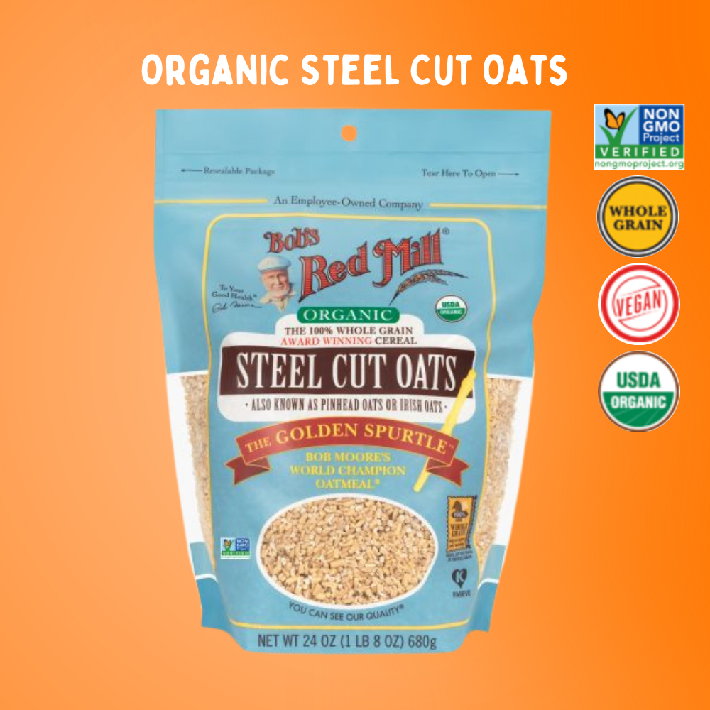 Bob's Red Mill Organic Steel Cut Oat| บ็อบส์เรดมิล ออร์แกนิคสตีลคัทโอ๊ต680g | Sunshine Market