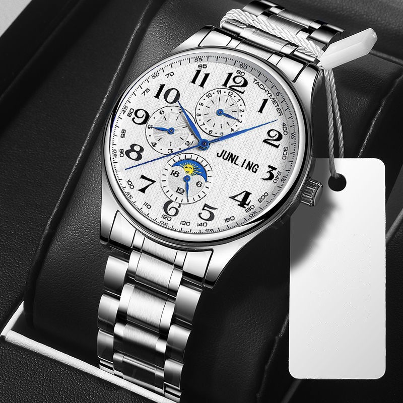 Men Watches นาฬิกาข้อมือควอตซ์ ลําลอง สายสแตนเลส สําหรับผู้ชาย